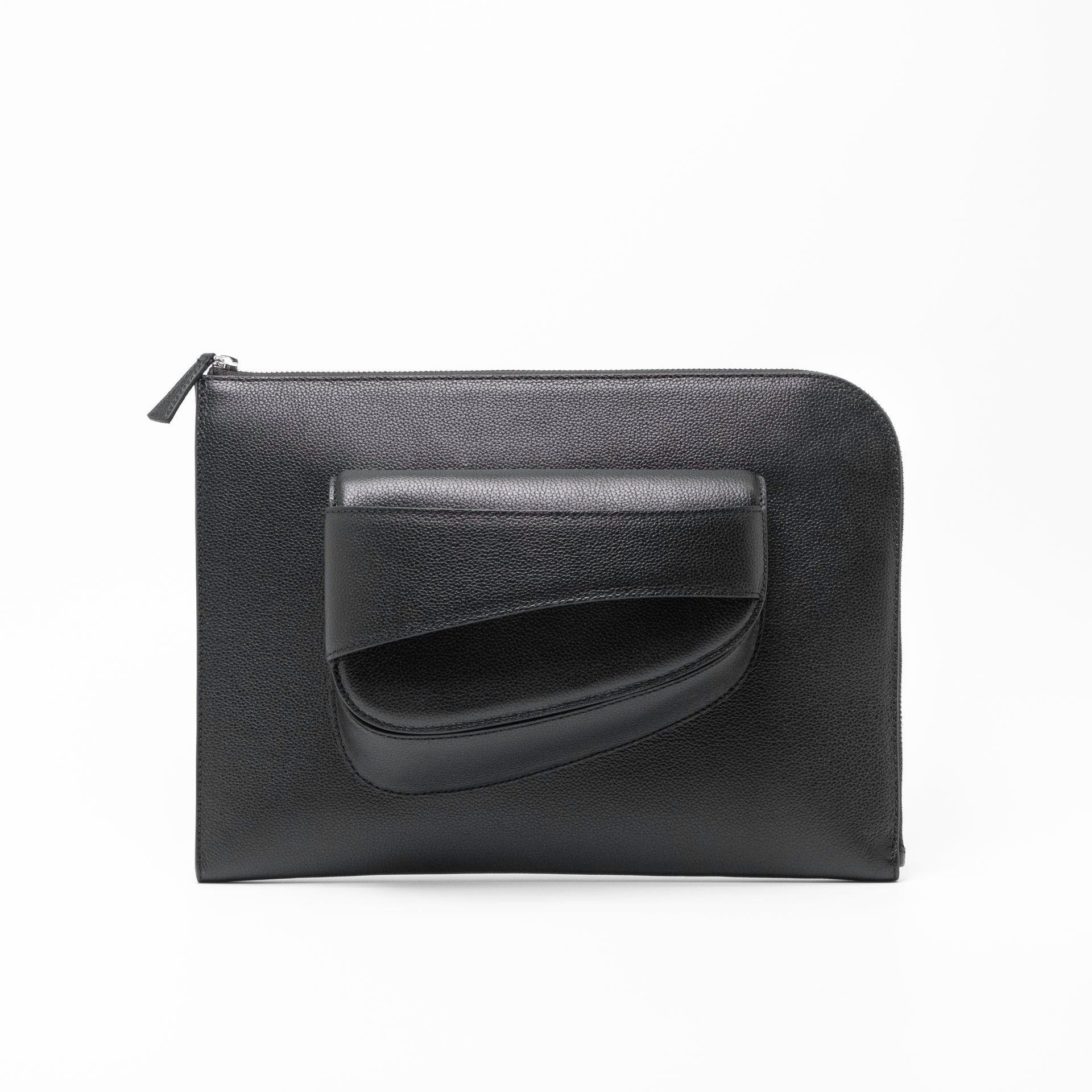 Ellipse Pebble Leather 13" Laptop Sleeve in Ink