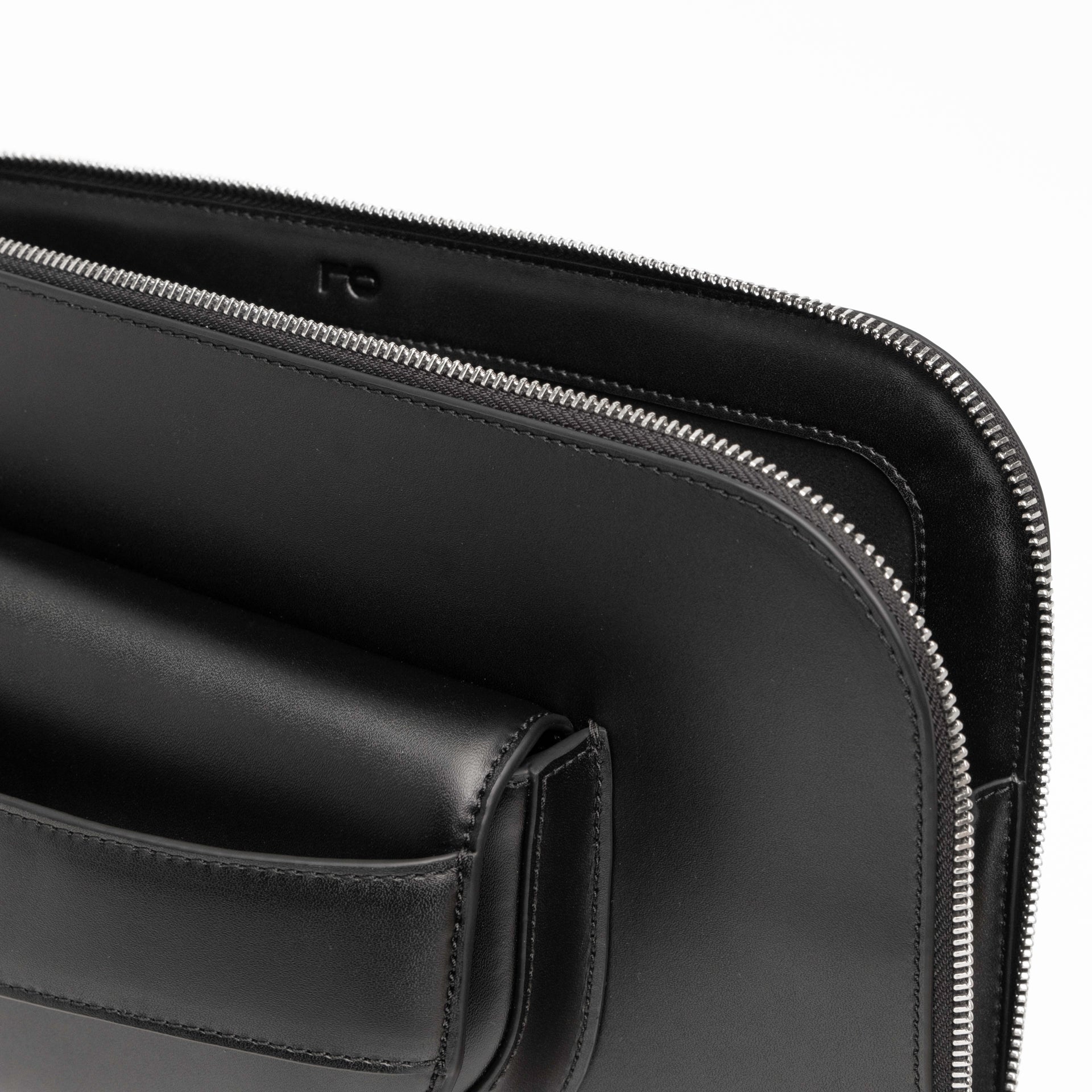 Ellipse Smooth Leather 13" Laptop Sleeve in Ink