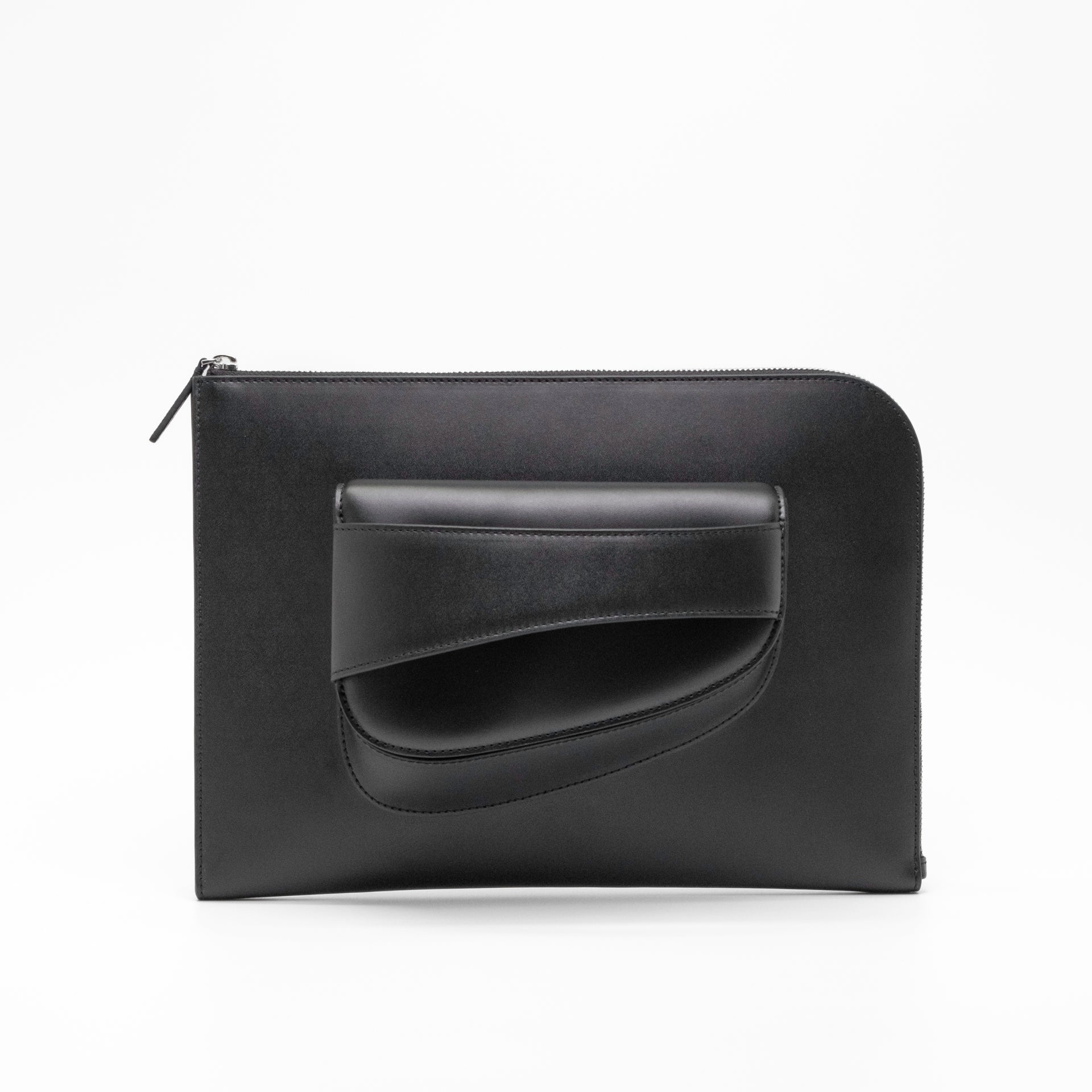 Ellipse Pebble Leather 13" Laptop Sleeve in Ink