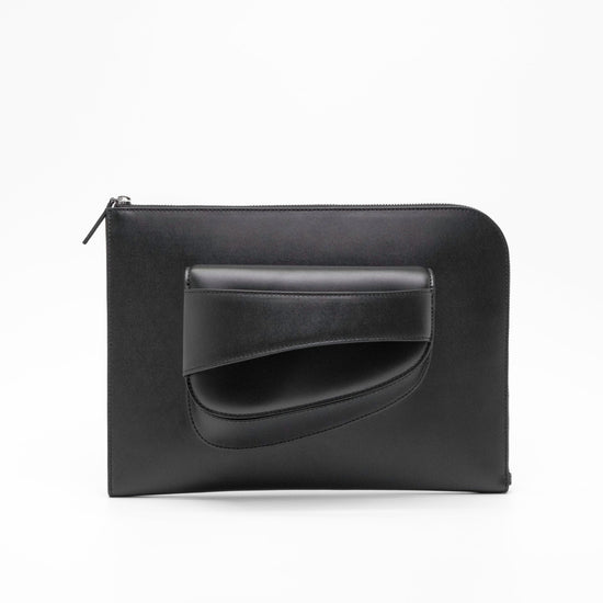 Ellipse Smooth Leather 13" Laptop Sleeve in Ink