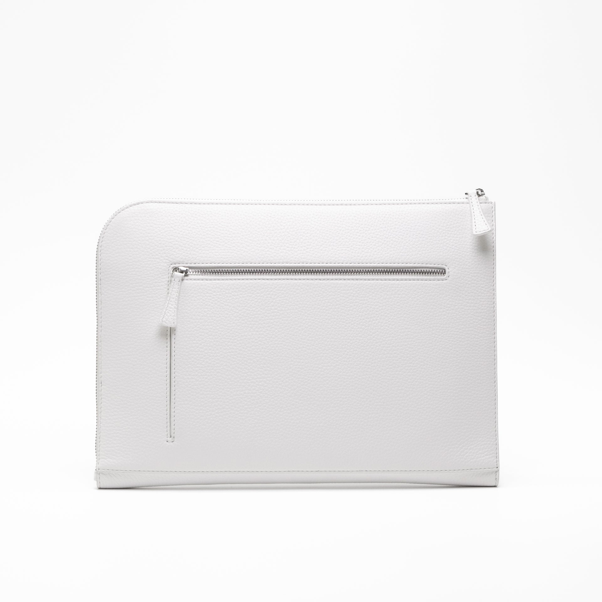 Ellipse Pebble Leather 13" Laptop Sleeve in Optic White