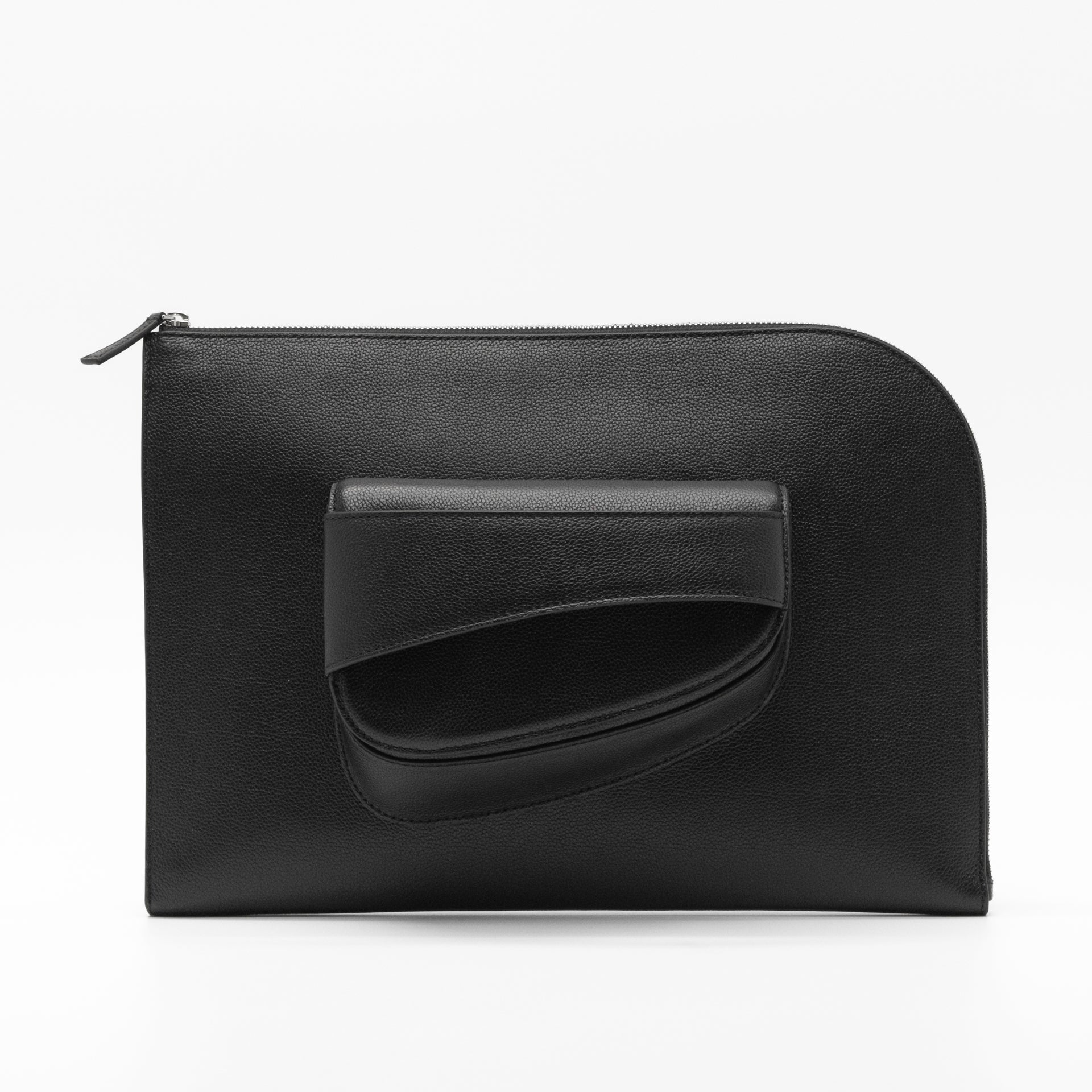 Ellipse Pebble Leather 16" Laptop Sleeve in Ink