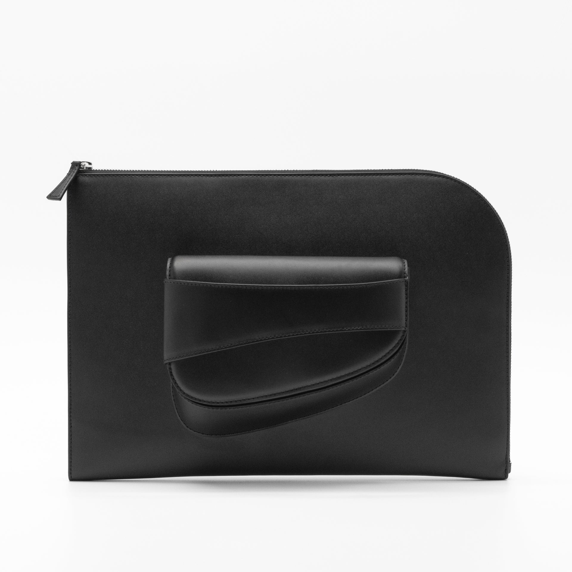 Ellipse Smooth Leather 16" Laptop Sleeve in Ink