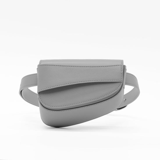 Ellipse Saffiano Leather Fanny Pack in Carbon