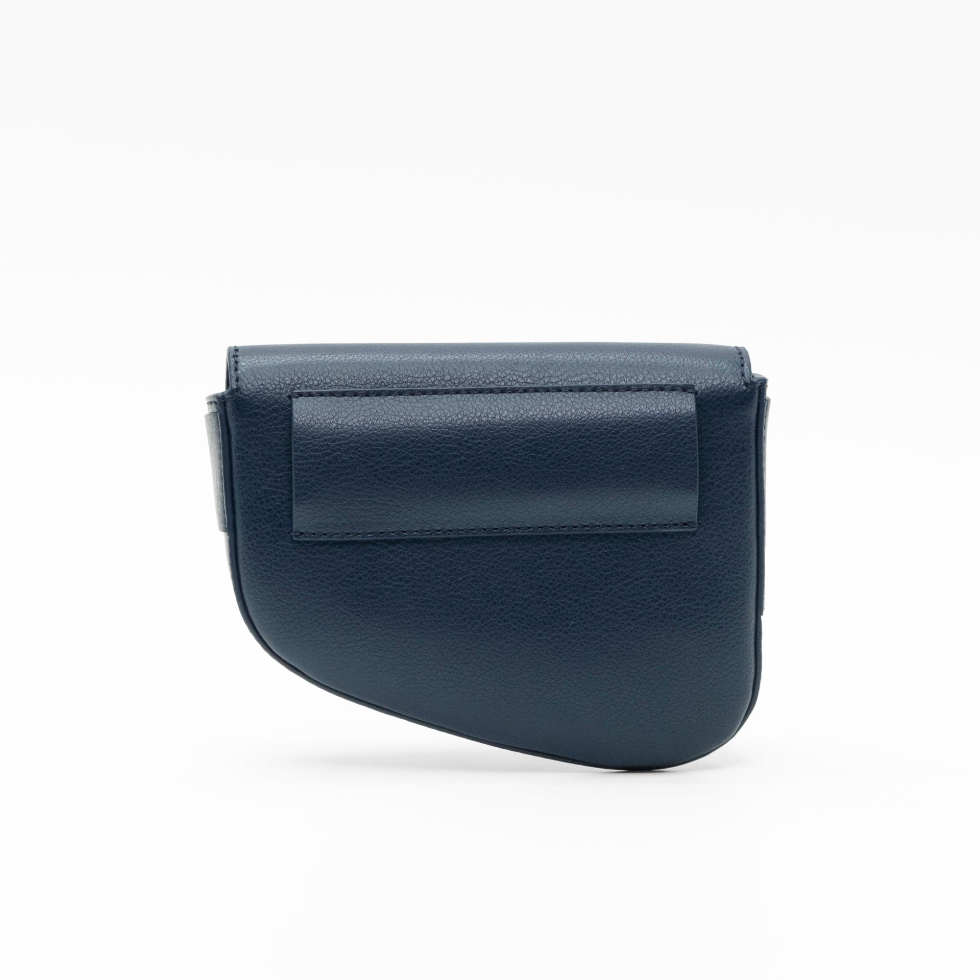 Ellipse Pebble Leather Fanny Pack in Navy