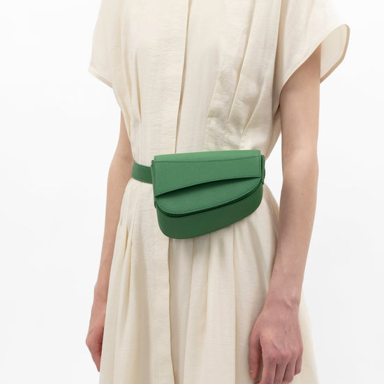 Ellipse Saffiano Leather Fanny Pack in Verde
