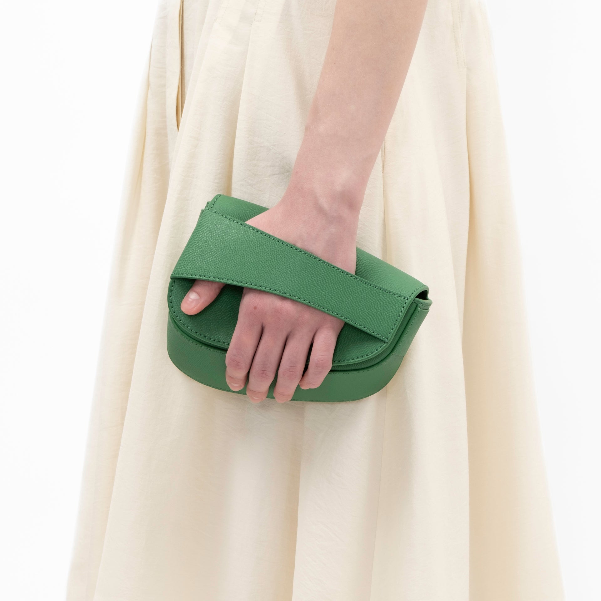 Ellipse Saffiano Leather Fanny Pack in Verde