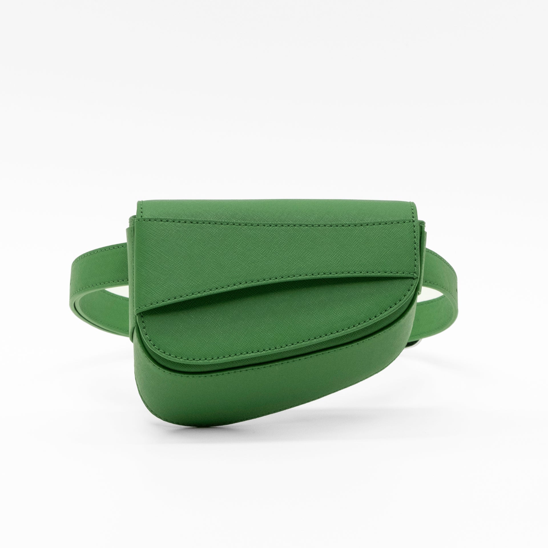 Ellipse Saffiano Leather Fanny Pack in Verde