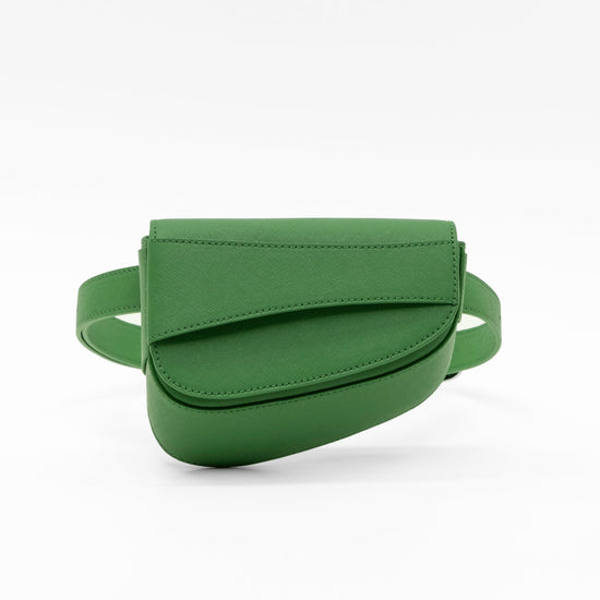 Ellipse Saffiano Leather Fanny Pack in Verde