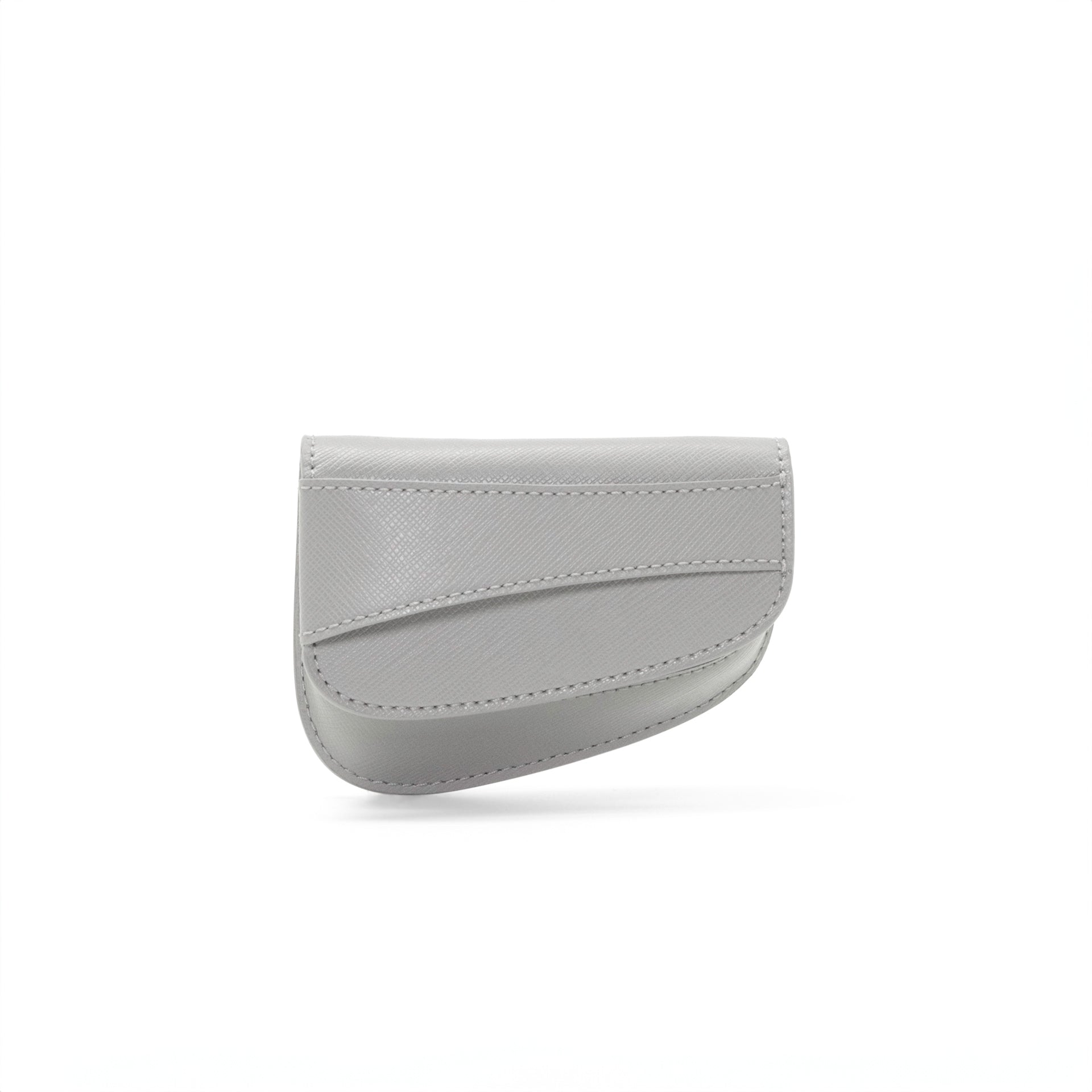 Ellipse Saffiano Leather Mini Cardholder in Carbon