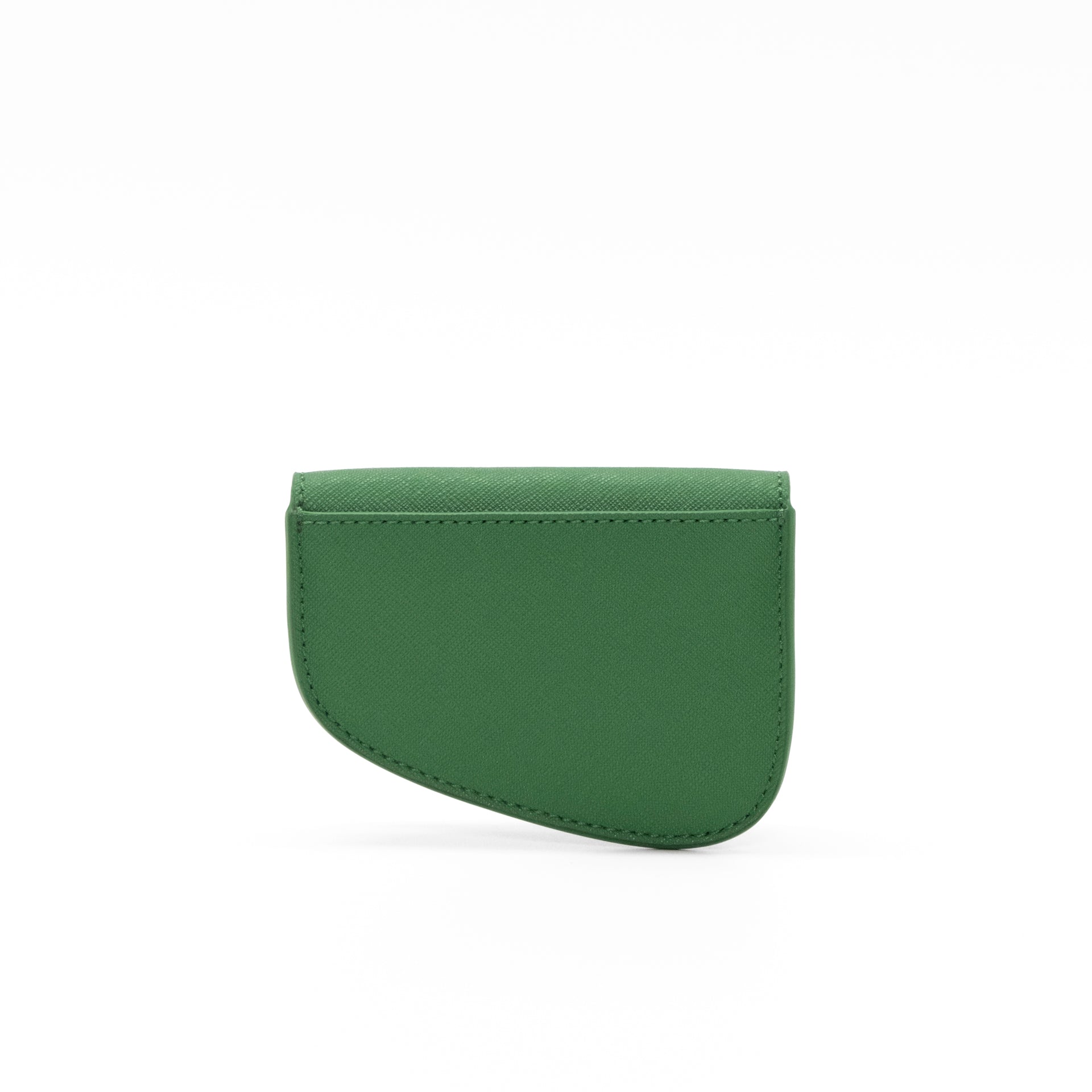 Ellipse Saffiano Leather Mini Cardholder in Verde