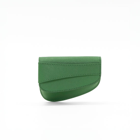 Ellipse Saffiano Leather Mini Cardholder in Verde