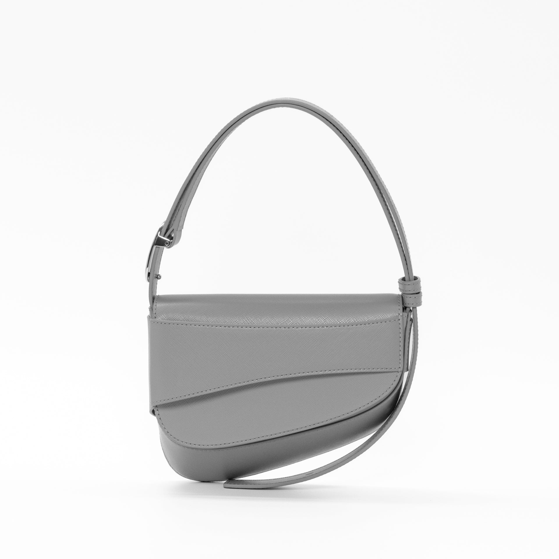 Ellipse Saffiano Leather Shoulder Bag in Carbon