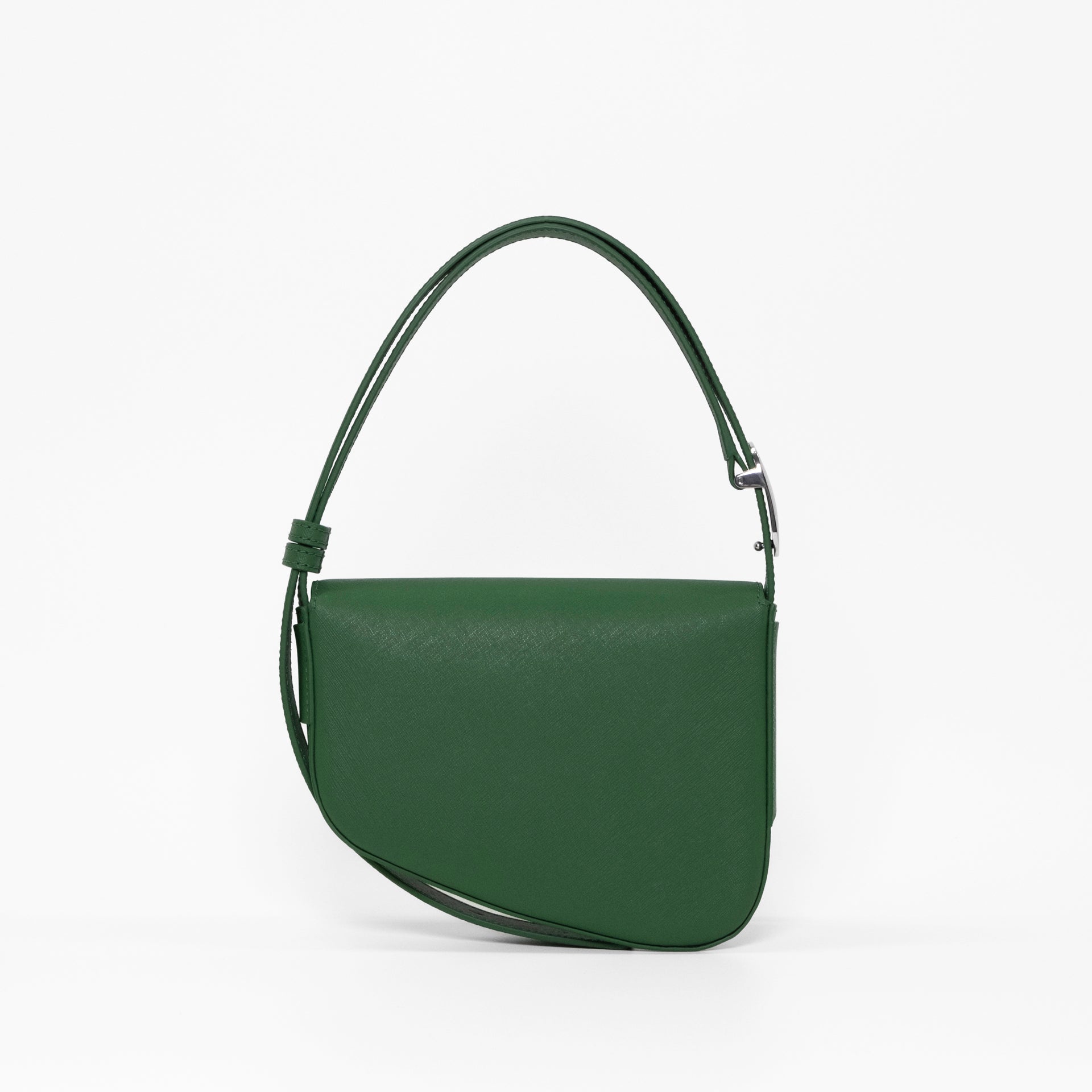 Ellipse Saffiano Leather Shoulder Bag in Verde