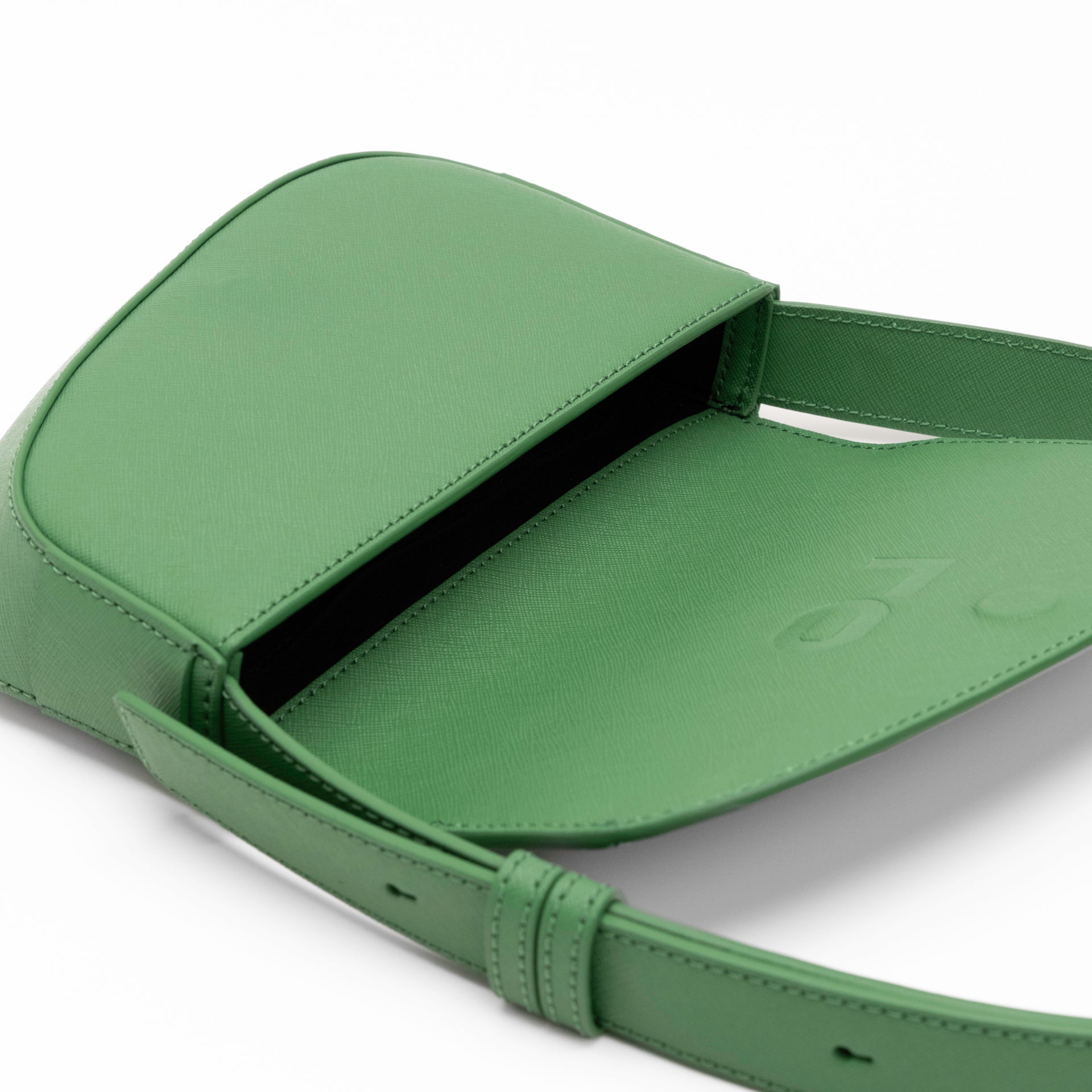 Ellipse Saffiano Leather Shoulder Bag in Verde