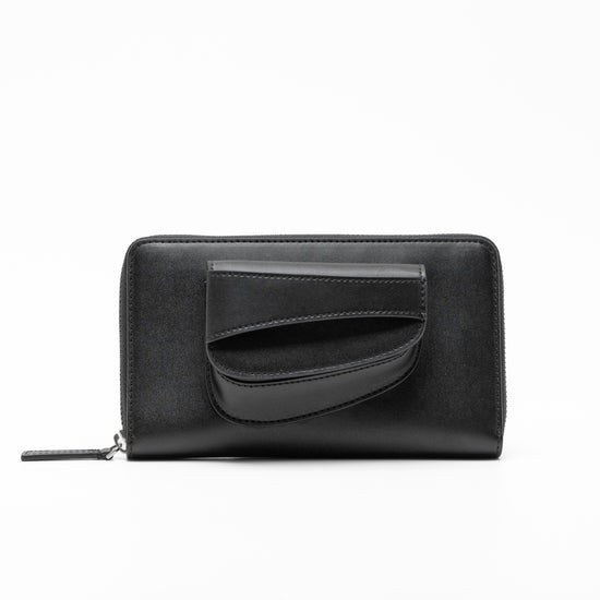 Ellipse Smooth Leather Travel Wallet in Ink