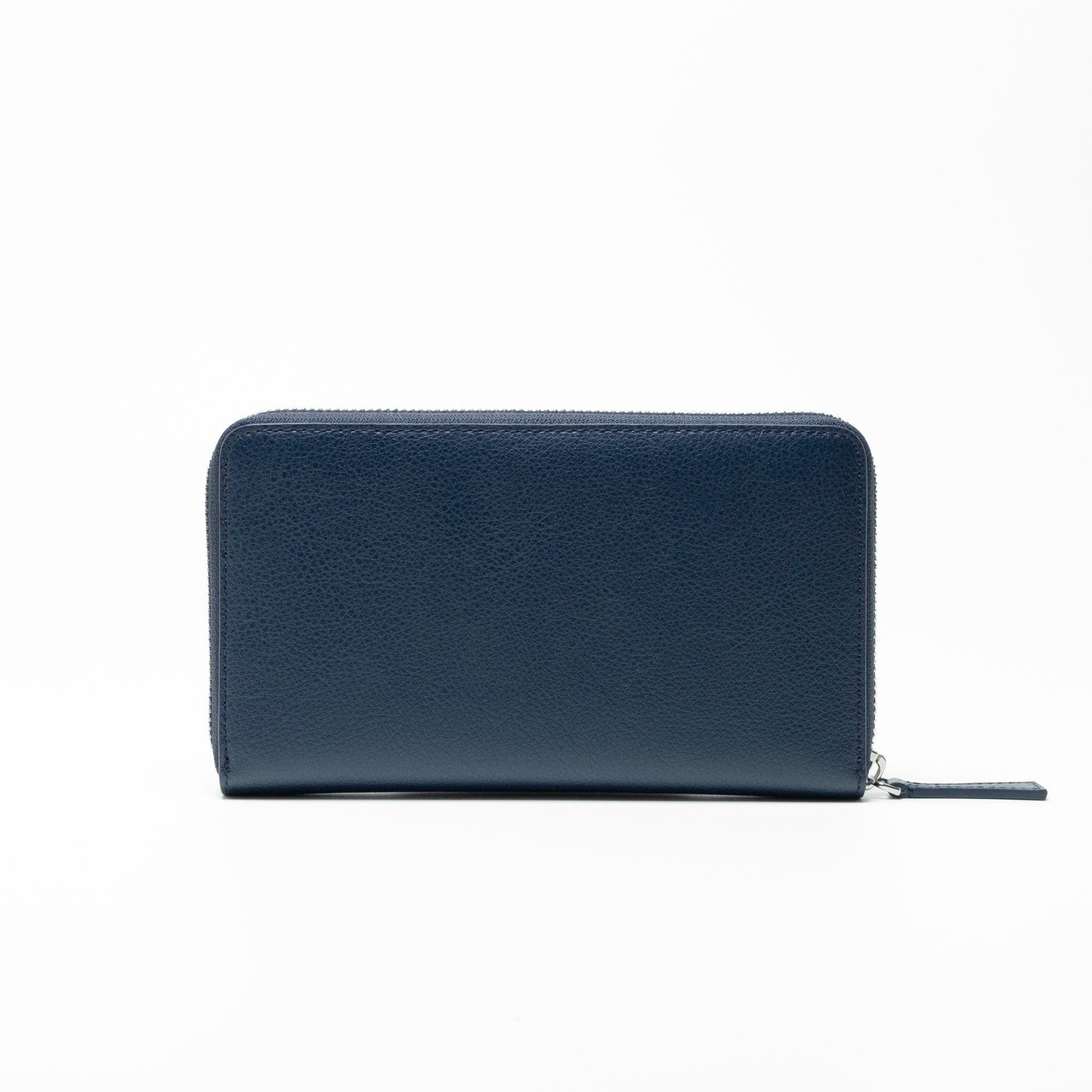 Ellipse Pebble Leather Travel Wallet in Navy