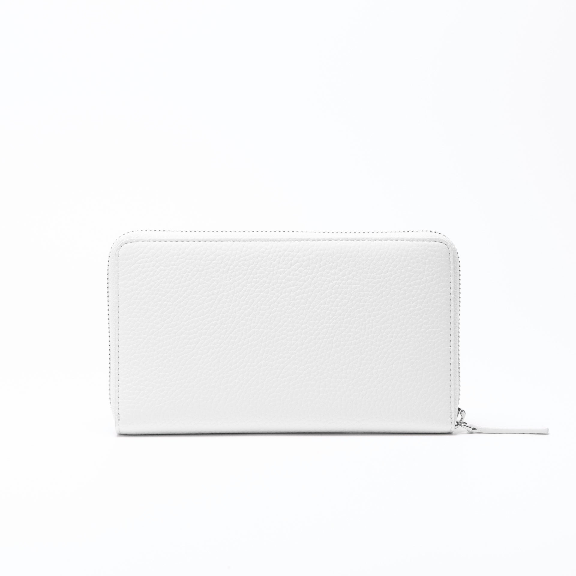 Ellipse Pebble Leather Travel Wallet in Optic White