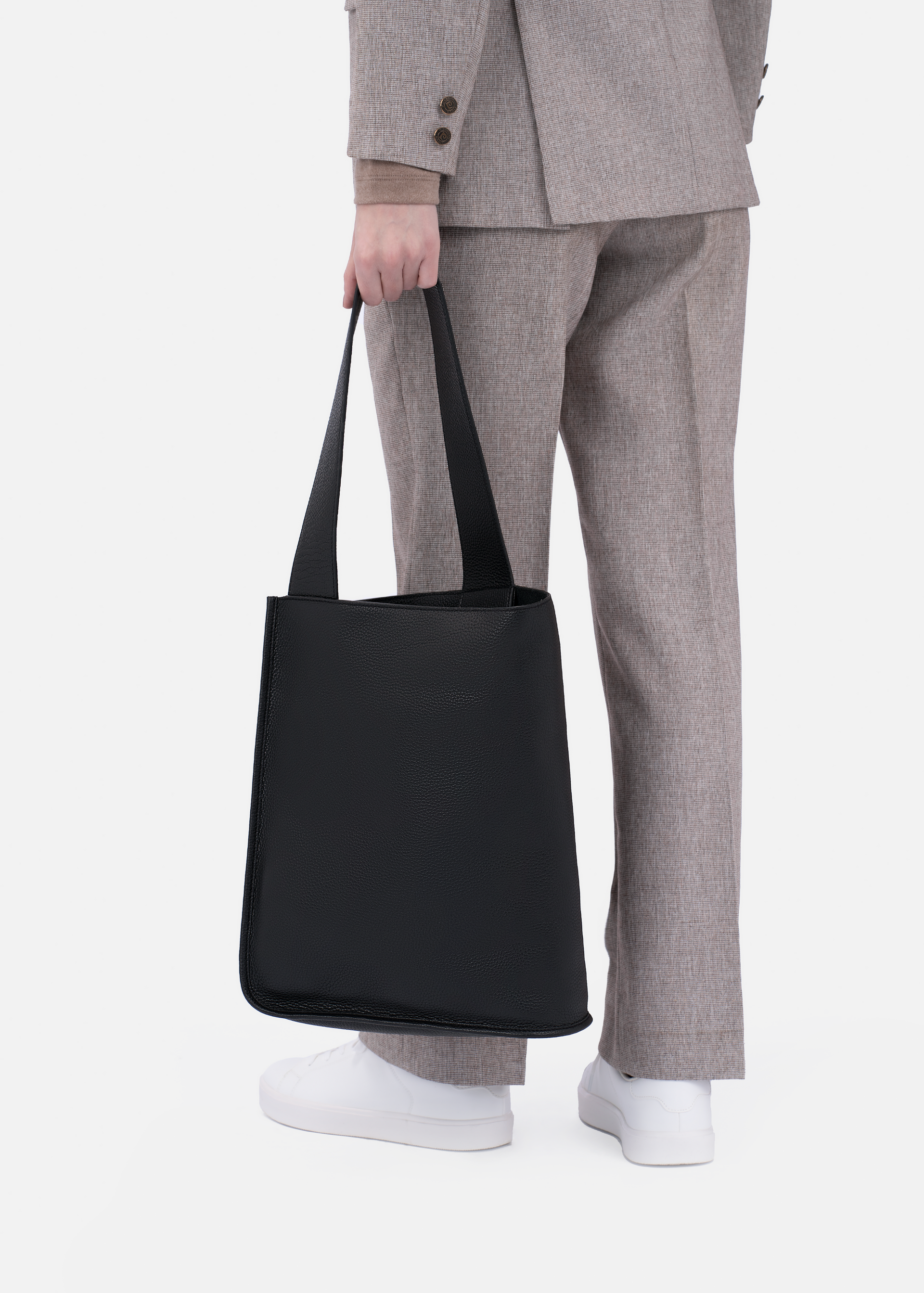 New Scoop Tote bag in soft dark grey leather by Radjuli — Radjuli Leather  Designs