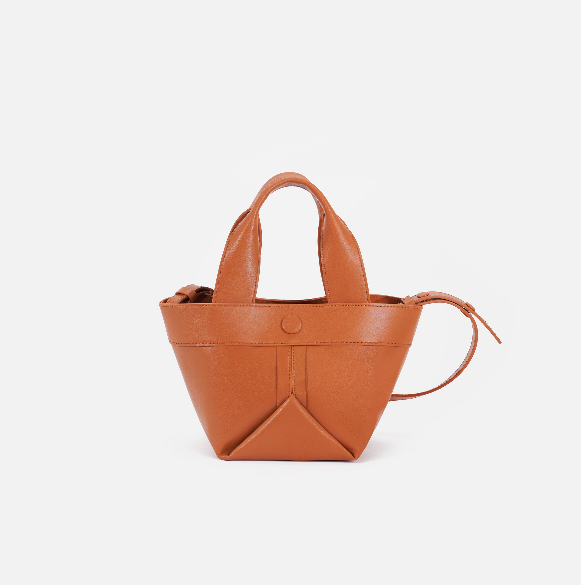 Gusset small laramie leather tote in aged camello