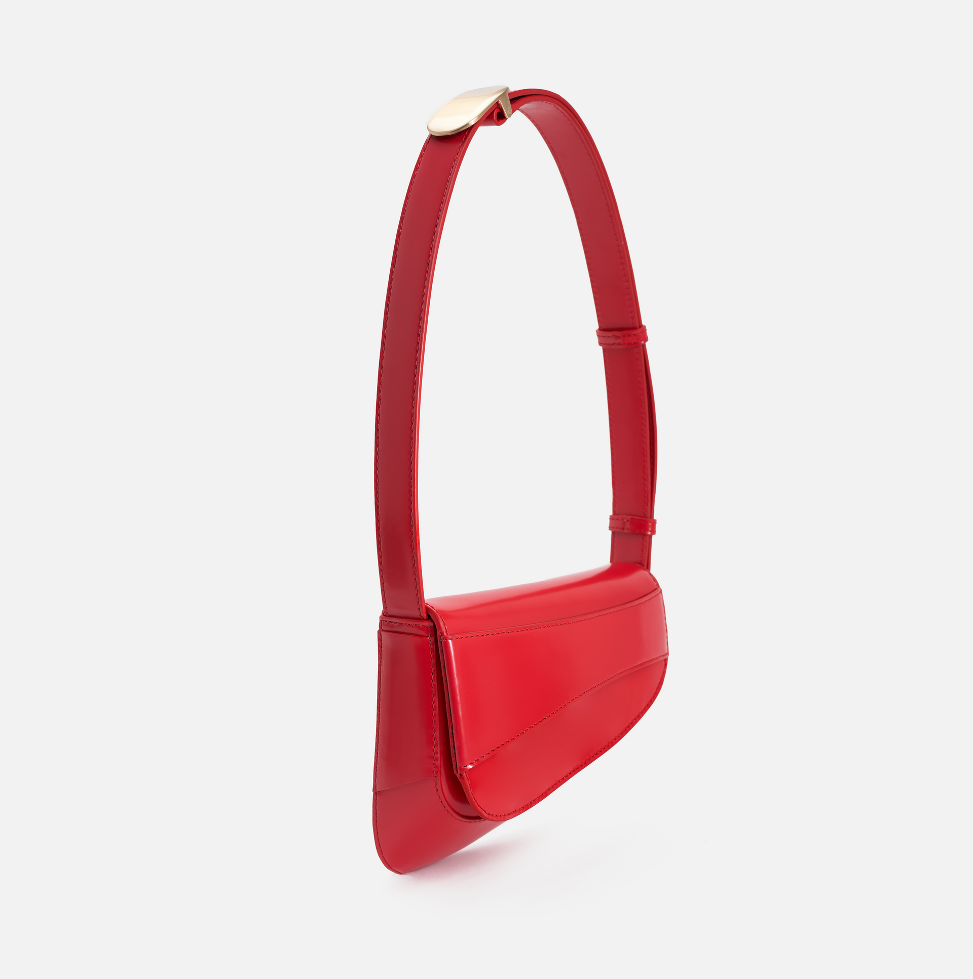 Marianne small patent leather shoulder bag in red - ro bags
