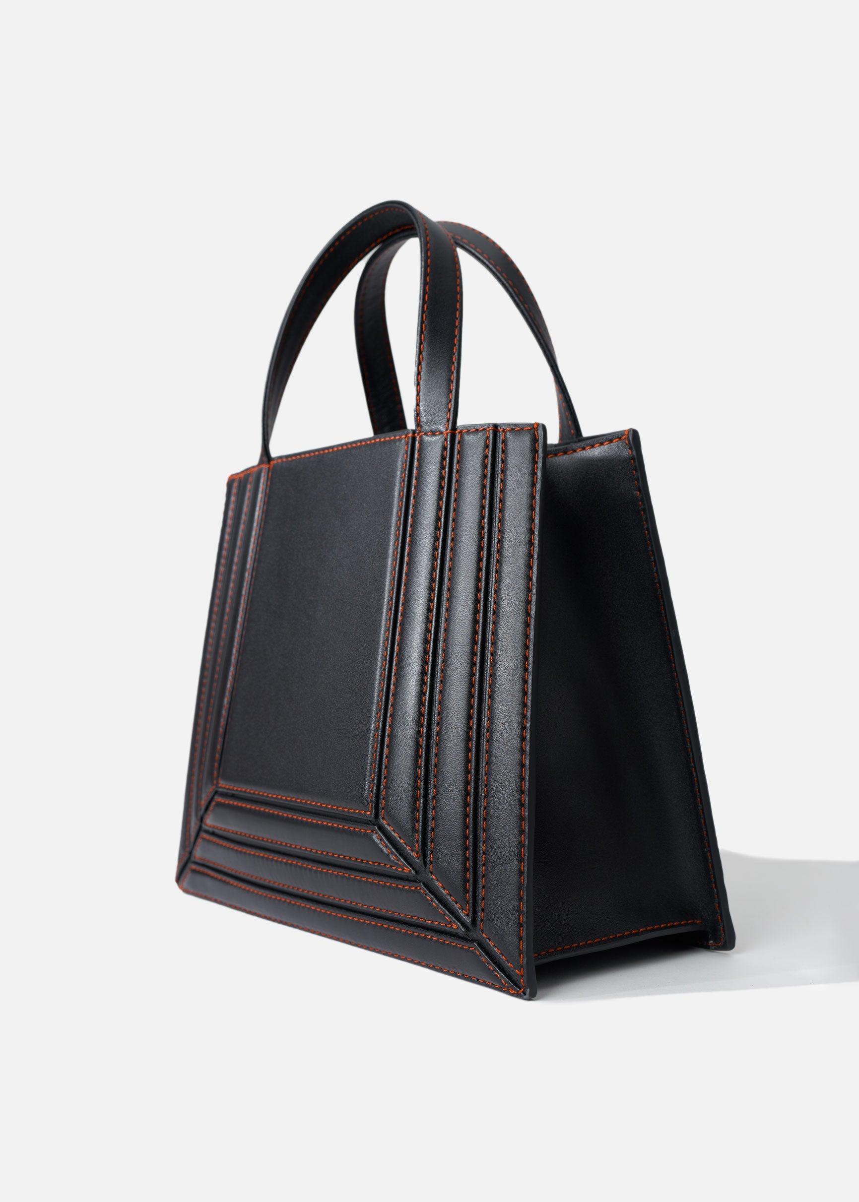 Palladian laramie leather double handle bag in black