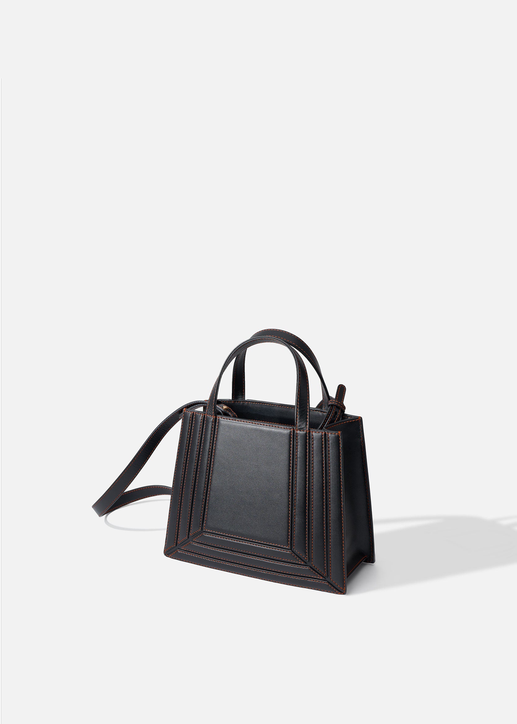 Palladian laramie leather double handle bag in black